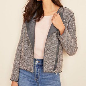 NEW: Quilted tweed moto jacket